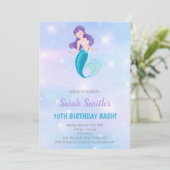 カスタマイズ可能なキラキラ海パーティー招待状 招待状 (スタンド正面)