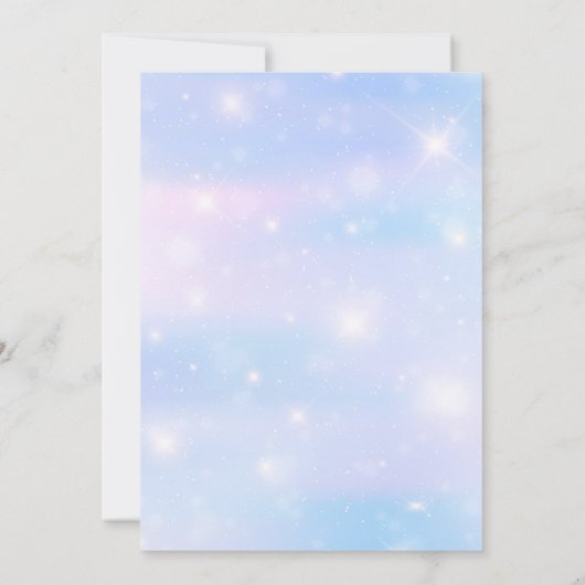 カスタマイズ可能なキラキラ海パーティー招待状 招待状 (裏面)