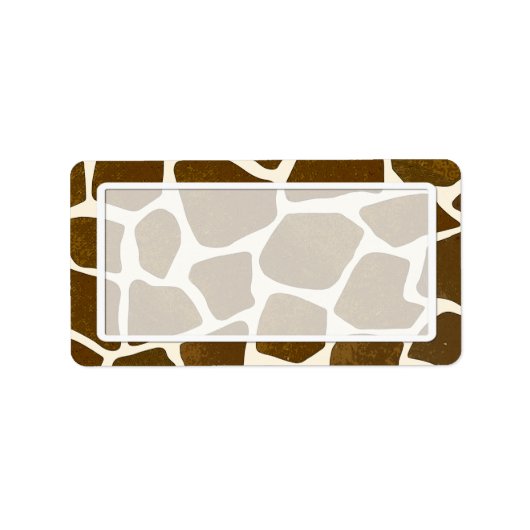 カスタマイズ可能なキリンプリント住所 シール (正面)