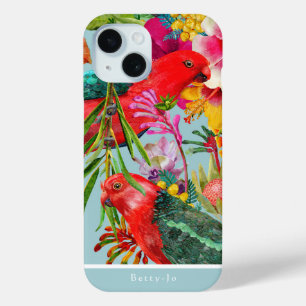 カスタマイズ可能なキングオウム熱帯開花 iPhone 15ケース