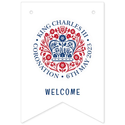 カスタマイズ可能なキングCHARLES III戴冠 バンティングフラッグ (第1の旗)