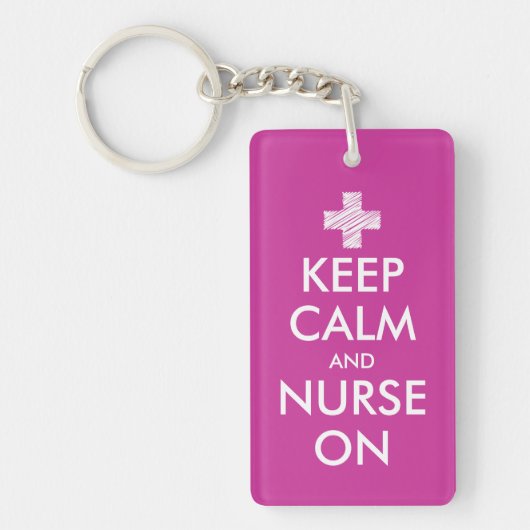 カスタマイズ可能なキーチェーンの「Keep calm and nurse」 キーホルダー (正面)