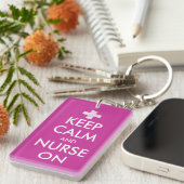 カスタマイズ可能なキーチェーンの「Keep calm and nurse」 キーホルダー (正面右)
