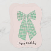 カスタマイズ可能なギンガムコケットの誕生日カード (正面/裏面)