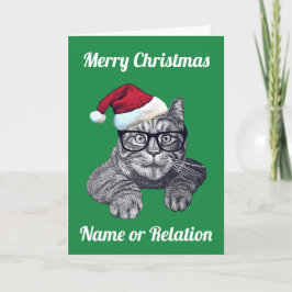 カスタマイズ可能なギーク猫クリスマスカード シーズンカード