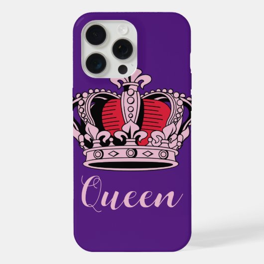 カスタマイズ可能なクイーンクラウン iPhoneケース (裏面)