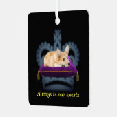 カスタマイズ可能なクイーン コーギー クッション クラウン メタルオーナメント (正面左)