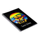 カスタマイズ可能なクマ愛カップルLGBTレインボーフラグ ノートブック (右側)