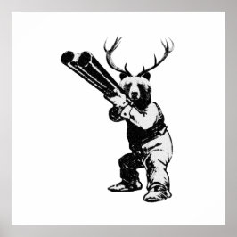 カスタマイズ可能なクマ狩人洞窟ポスター ポスター