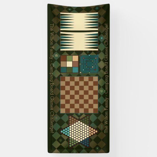 カスタマイズ可能なクラシックヴィンテージボードゲーム 横断幕 (縦)