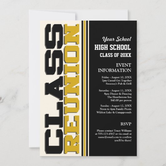 カスタマイズ可能なクラス懇親会 招待状 (正面)