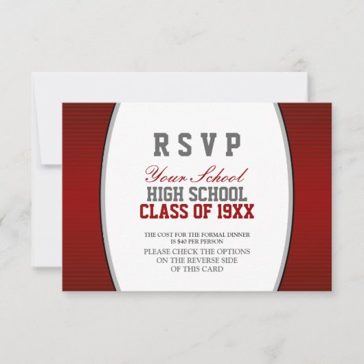 カスタマイズ可能なクラス懇親会RSVP 出欠カード (正面)