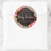 カスタマイズ可能なクラフトフローラ体バターラベル ラウンドシール (バッグ)