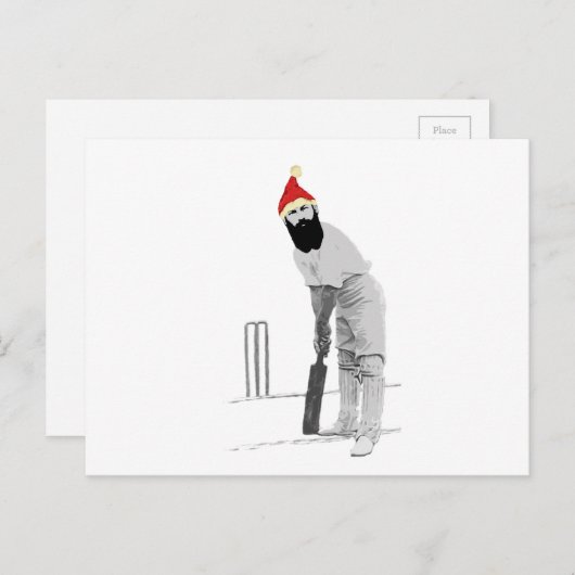 カスタマイズ可能なクリケットクリスマスギフトアイディア シーズンポストカード (正面/裏面)