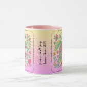 カスタマイズ可能なクリスチャンデザイン、ウミガメ、ピンク マグカップ (中央)