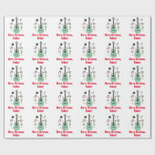 カスタマイズ可能なクリスマスのギターの名前 ラッピングペーパー (フラット)