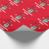 カスタマイズ可能なクリスマスのギターの名前 ラッピングペーパー (角)