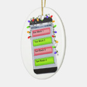 カスタマイズ可能なクリスマスのテキストメッセージ及びクリスマスライト セラミックオーナメント (左)