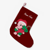 カスタマイズ可能なクリスマスのブタのストッキング スモールクリスマスストッキング (正面 (吊り時))