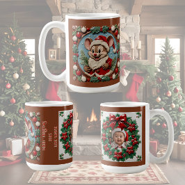カスタマイズ可能なクリスマスのワクワクマウス コーヒーマグカップ