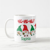 カスタマイズ可能なクリスマスの可愛いサンタクロース コーヒーマグカップ (左)