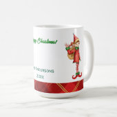 カスタマイズ可能なクリスマスの可愛い小さい妖精 コーヒーマグカップ (正面右)