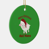 カスタマイズ可能なクリスマスの子羊 セラミックオーナメント (右)