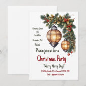 カスタマイズ可能なクリスマスの招待状 招待状 (正面/裏面)