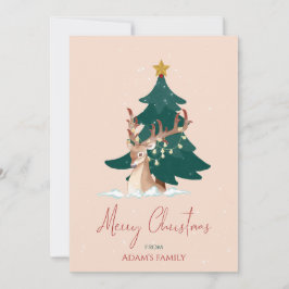 カスタマイズ可能なクリスマスの鹿 シーズンカード