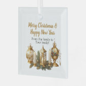 カスタマイズ可能なクリスマスウィッシュ ガラスオーナメント (正面左)