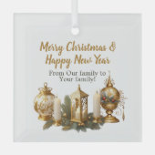 カスタマイズ可能なクリスマスウィッシュ ガラスオーナメント (正面)