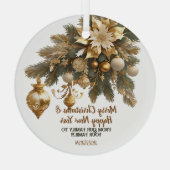 カスタマイズ可能なクリスマスウィッシュ ガラスオーナメント (裏面)