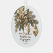 カスタマイズ可能なクリスマスウィッシュ ガラスオーナメント (正面左)