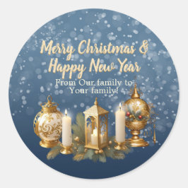 カスタマイズ可能なクリスマスウィッシュ ラウンドシール