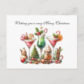 カスタマイズ可能なクリスマスカクテルフェスティバル シーズンポストカード (正面)