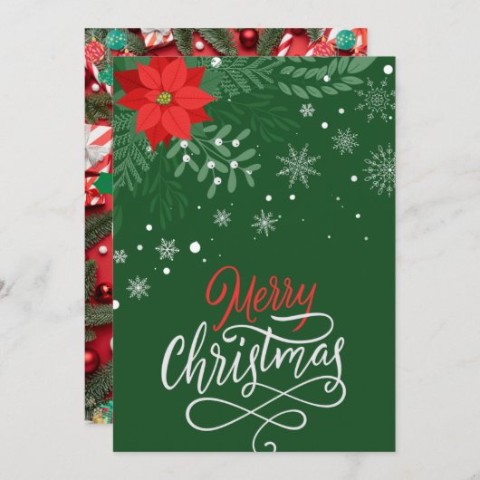カスタマイズ可能なクリスマスカードのデザイン2 シーズンカード (正面/裏面)