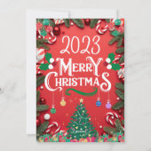 カスタマイズ可能なクリスマスカードのデザイン2 シーズンカード (裏面)