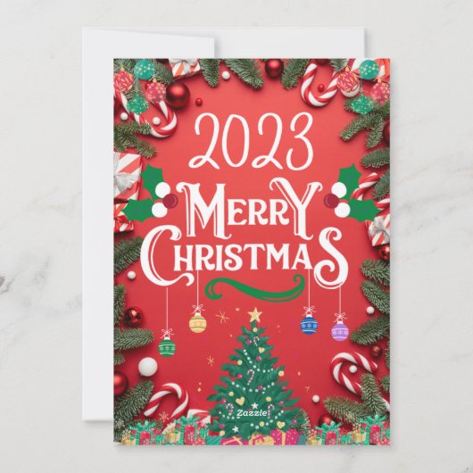 カスタマイズ可能なクリスマスカードのデザイン2 シーズンカード (裏面)