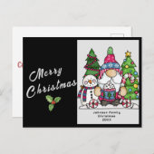 カスタマイズ可能なクリスマスカードカスタム、雪だるま格言 シーズンポストカード (正面/裏面)