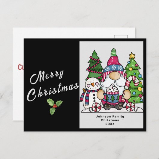 カスタマイズ可能なクリスマスカードカスタム、雪だるま格言 シーズンポストカード (正面/裏面)