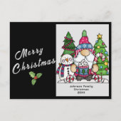 カスタマイズ可能なクリスマスカードカスタム、雪だるま格言 シーズンポストカード (正面)