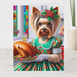 カスタマイズ可能なクリスマスカードシルキーテリア カード