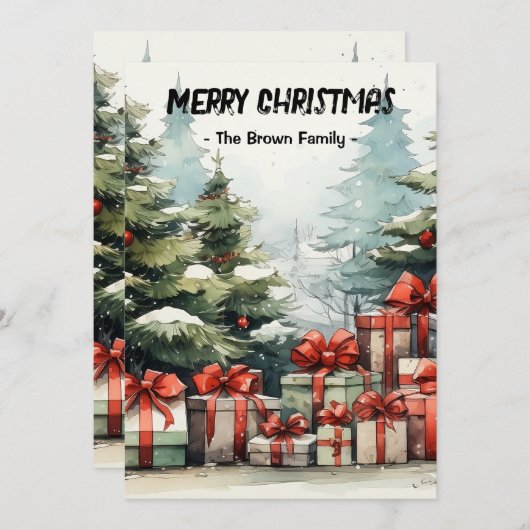 カスタマイズ可能なクリスマスカード シーズンカード (正面/裏面)