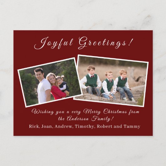 カスタマイズ可能なクリスマスカード シーズンポストカード (正面)