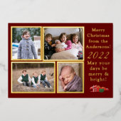 カスタマイズ可能なクリスマスカード 箔シーズンカード (正面)