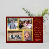 カスタマイズ可能なクリスマスカード 箔シーズンカード (立ち正面)