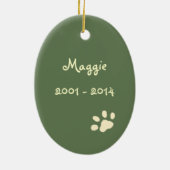 カスタマイズ可能なクリスマスキャット記念オーナメント セラミックオーナメント (裏面)