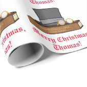 カスタマイズ可能なクリスマスキャロルのシルクハットの赤いバンド ラッピングペーパー (ロールコーナー)