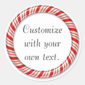 カスタマイズ可能なクリスマスキャンディーキースクルステッカー ラウンドシール (正面)