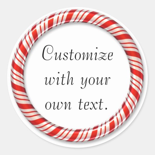 カスタマイズ可能なクリスマスキャンディーキースクルステッカー ラウンドシール (正面)